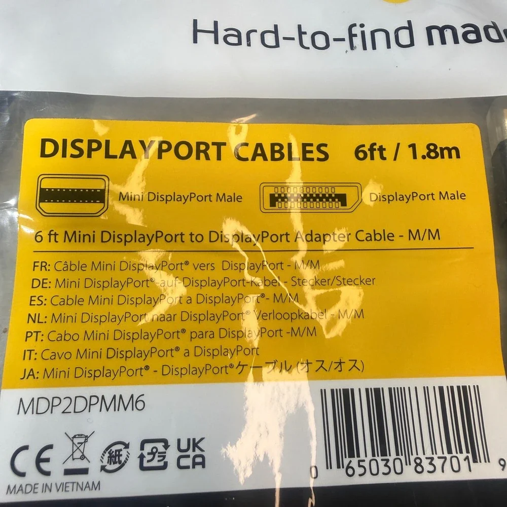StarTech Adapter Cable Unisex 6ft Black Mini DisplayPort to DP MDP2DPMM6 Cable